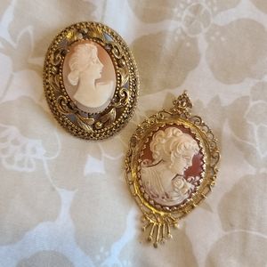 Vintage Victorian Cameo Brooches